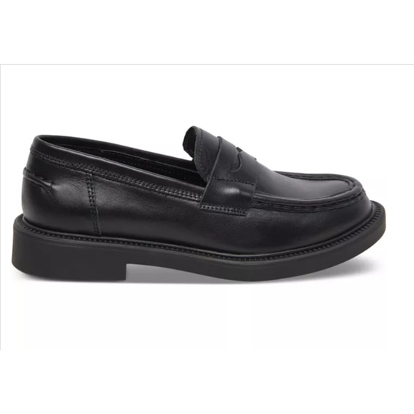 Aqua College Women Aqua College Women\'s Hearty Penny Slip on Loafers, Black Leather Size 11M